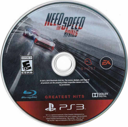Need for Speed: Rivals [Greatest Hits] disc for PlayStation 3 (PS3) video game