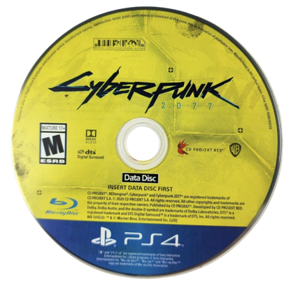 Cyberpunk 2077 – PlayStation 4 (PS4) video game data disc, open-world RPG by CD Projekt Red