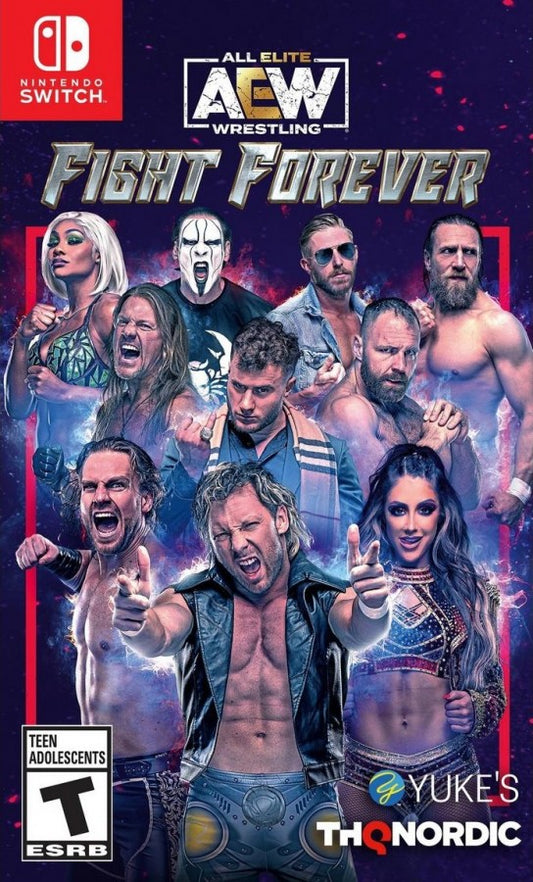 AEW Fight Forever Nintendo Switch arcade wrestling game official AEW roster Road to Elite career mode create a wrestler local multiplayer cover art