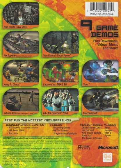 Xbox Exhibition Volume 2 back cover art for Xbox (XBOX) video game