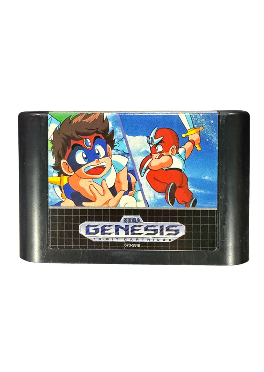 Chiki Chiki Boys Sega Genesis GEN for action platforming video game fans featuring colorful fantasy worlds side scrolling adventure sword combat magical abilities challenging enemies boss battles cooperative gameplay and classic arcade action collectible retro Genesis gaming appeal front of cartridge