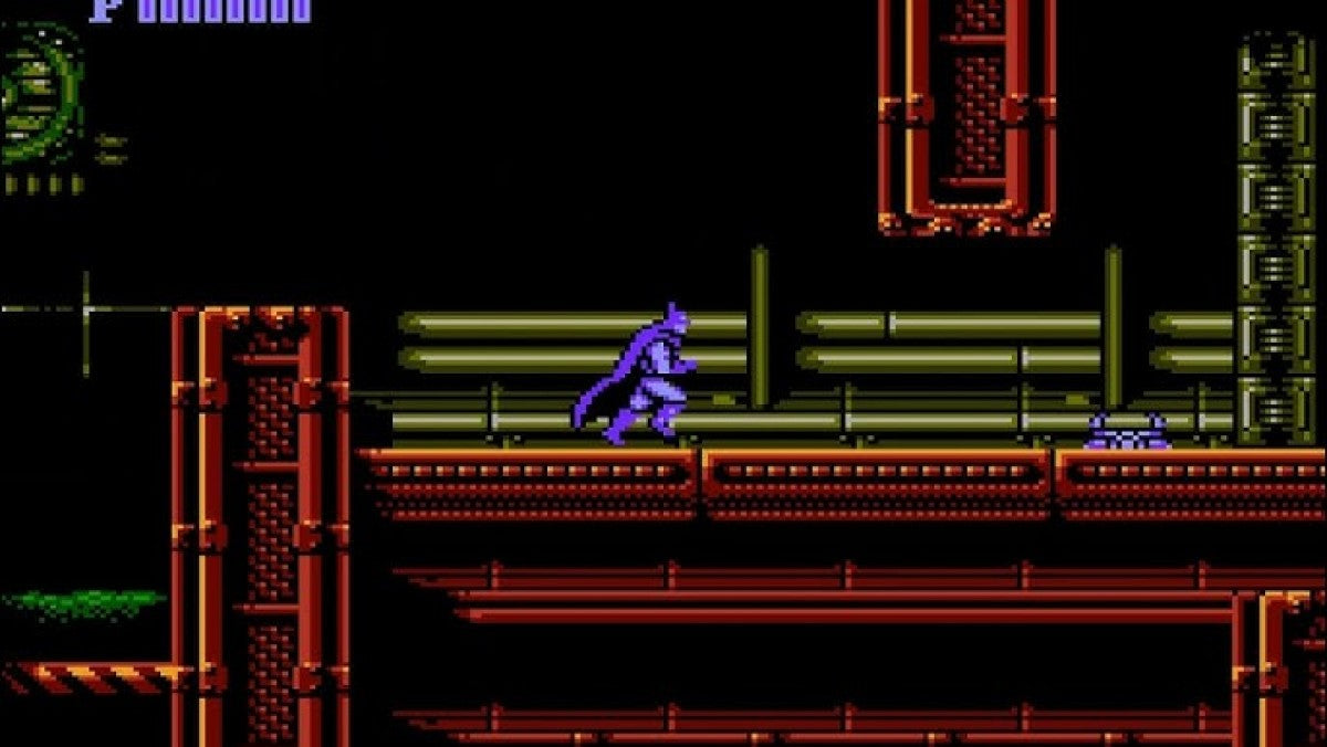 Batman The Video Game game for the Nintendo Entertainment System featuring side scrolling action platformer gameplay with wall jumping mechanics projectile weapons and challenging levels as Batman battles enemies across Gotham City inspired by the 1989 film gameplay