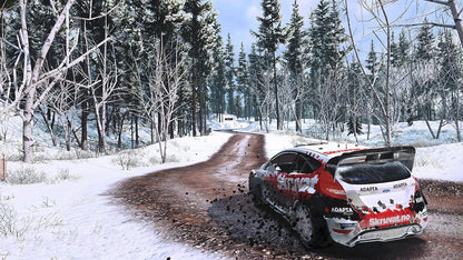 WRC 5 for Xbox One, gameplay image for a rally racing simulation sports video game
