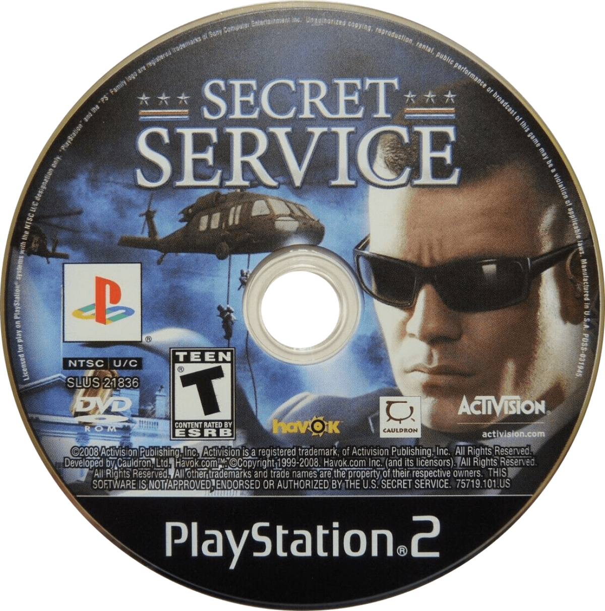 Secret Service PS2 Sony PlayStation 2 first person shooter action game political thriller White House protection missions tactical combat stealth elements conspiracy storyline security agent gameplay retro gaming PlayStation 2 software video game title disc