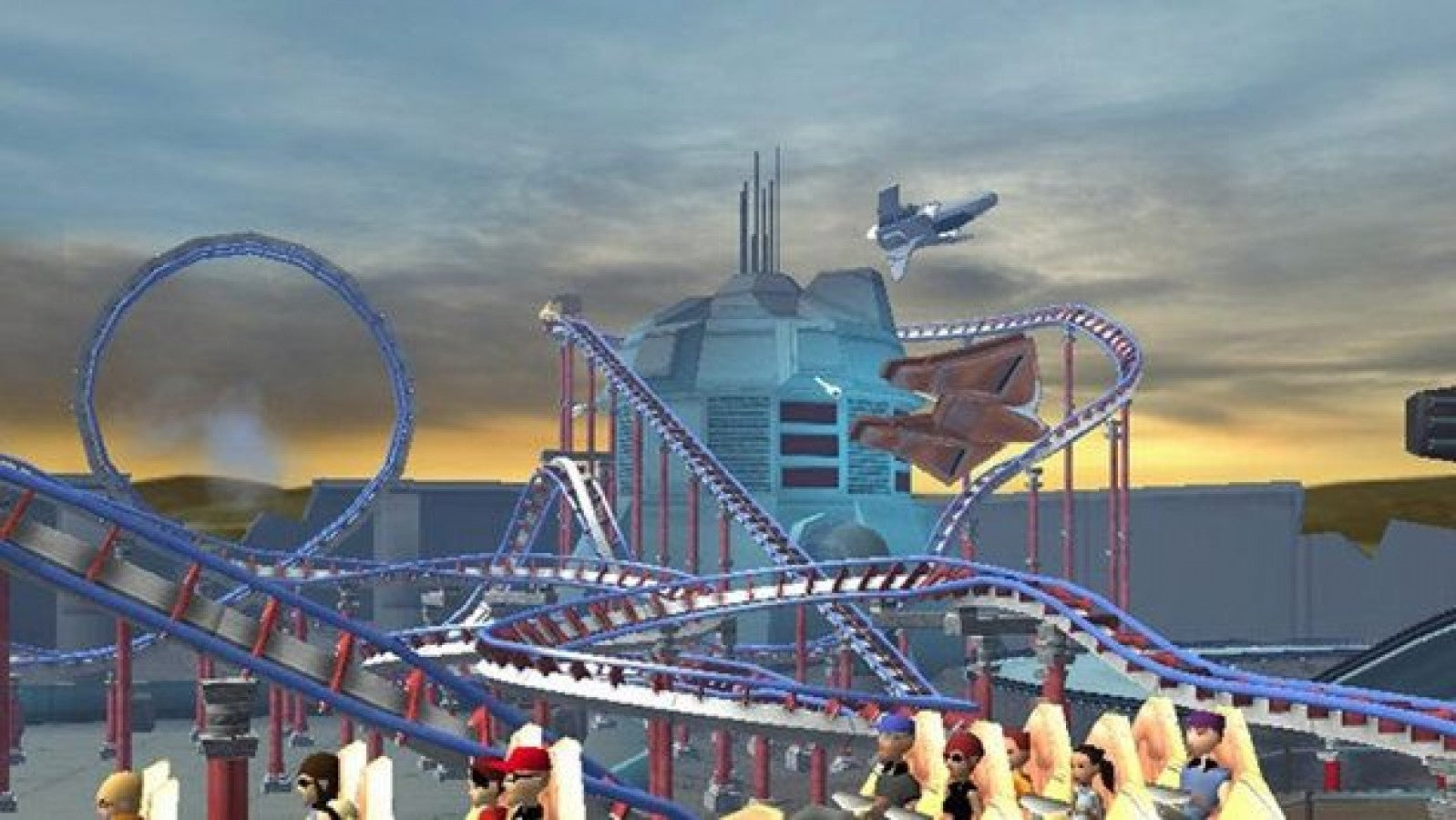 Thrillville – PlayStation 2 (PS2) video game gameplay, theme park management and simulation.