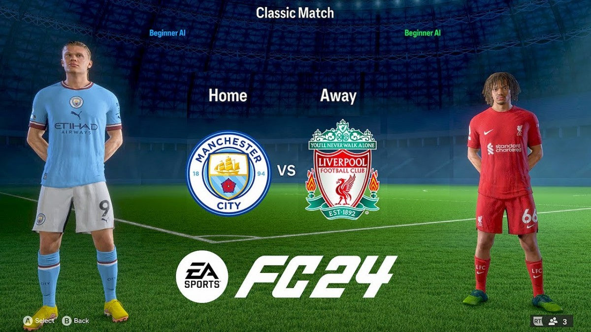 EA Sports FC 24 PlayStation 5 game featuring realistic soccer simulation, updated teams, and next-gen gameplay screenshot