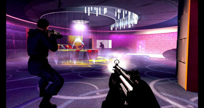 007 Legends Xbox 360 X360 video game featuring first person shooter action gameplay James Bond secret agent missions spy espionage combat iconic Bond villains stealth operations weapon gadgets high stakes objectives cinematic action sequences classic James Bond movie inspired missions and multiplayer combat retro video game collection collectible gaming appeal gameplay screenshot