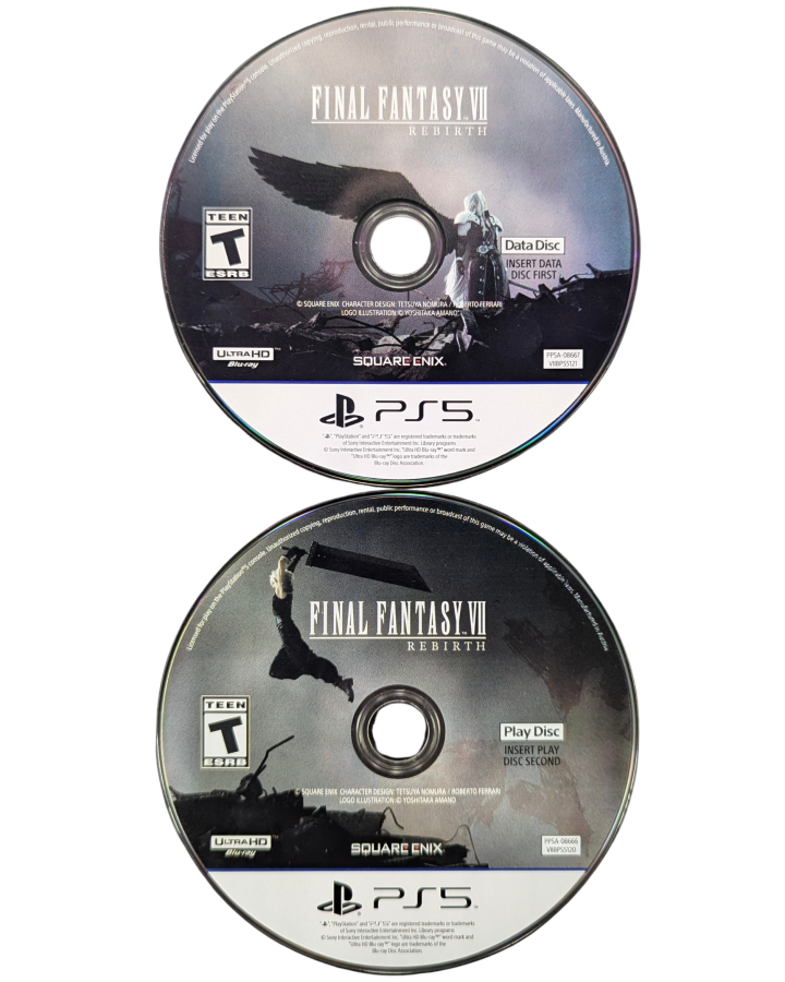 Final Fantasy VII Rebirth PS5 game featuring epic JRPG storytelling, turn-based and real-time hybrid combat, and immersive cinematic visuals on PlayStation 5 disc