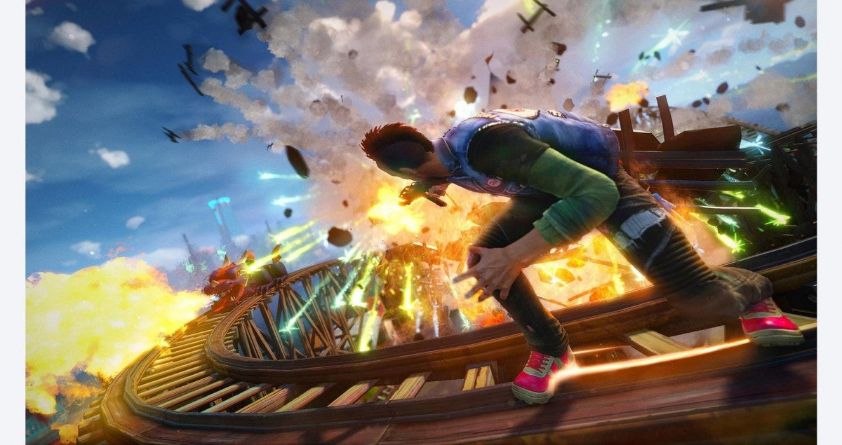 Sunset Overdrive – Xbox One (XONE) gameplay for open-world action-adventure shooter video game