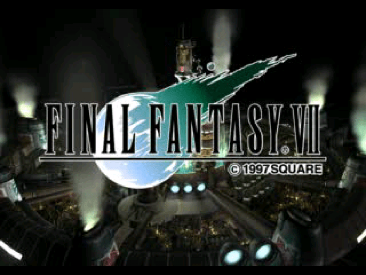 Final Fantasy VII home screen for PlayStation 1 (PS1) retro video game