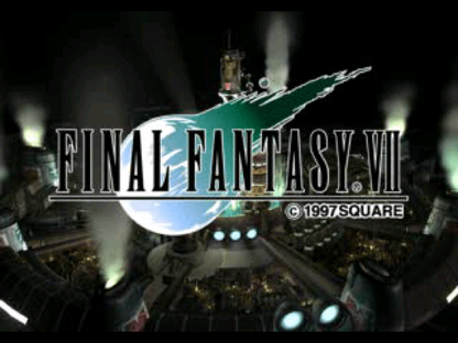 Final Fantasy VII home screen for PlayStation 1 (PS1) retro video game