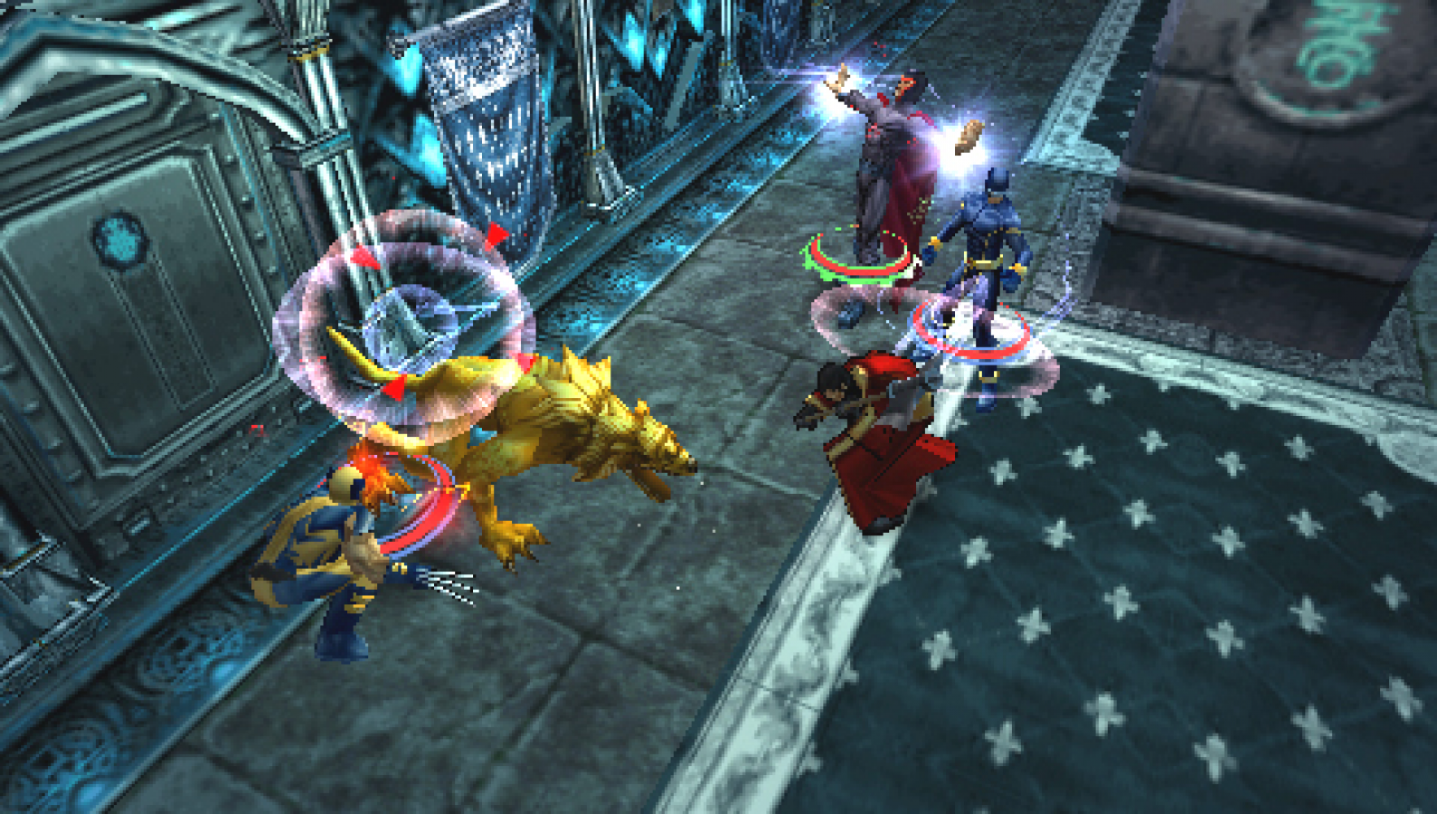 X-Men Legends II: Rise of Apocalypse for PlayStation Portable (PSP) at Gamers INC, featuring the epic action-RPG that unites the X-Men and the Brotherhood of Mutants against the ultimate threat of Apocalypse, allowing you to build a powerful four-player dream team from over 16 playable characters with customizable superpowers, deep RPG progression, and handheld-exclusive content for mutant mayhem on the go gameplay screenshot