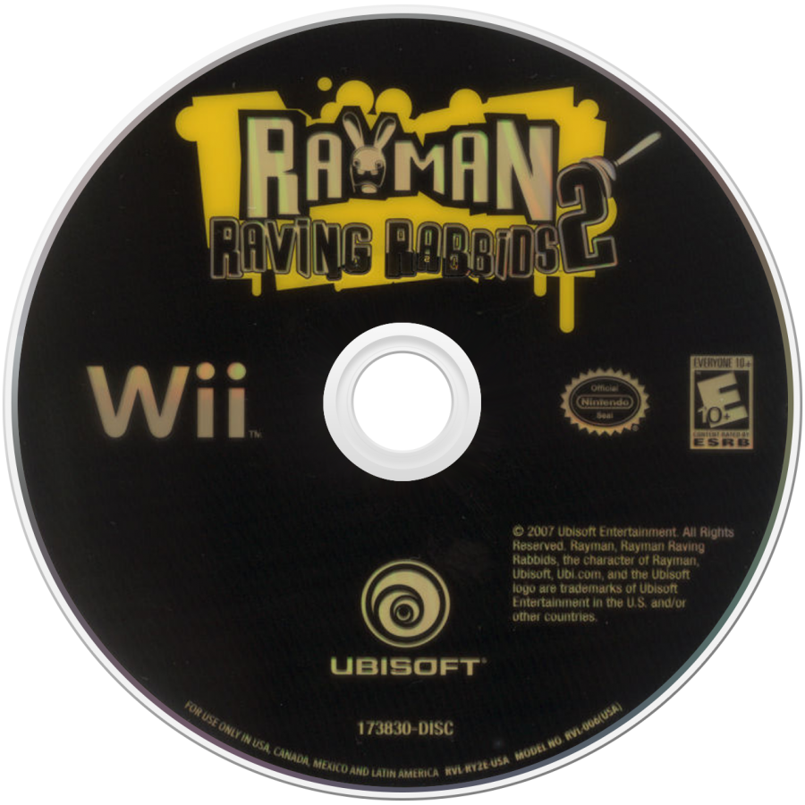 Rayman: Raving Rabbids 2 – Nintendo Wii (Wii) party mini-game comedy action video game disc