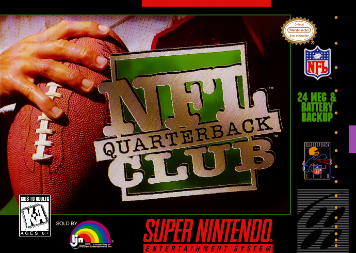 NFL Quarterback Club cover art for Super Nintendo Entertainment System (SNES) video game