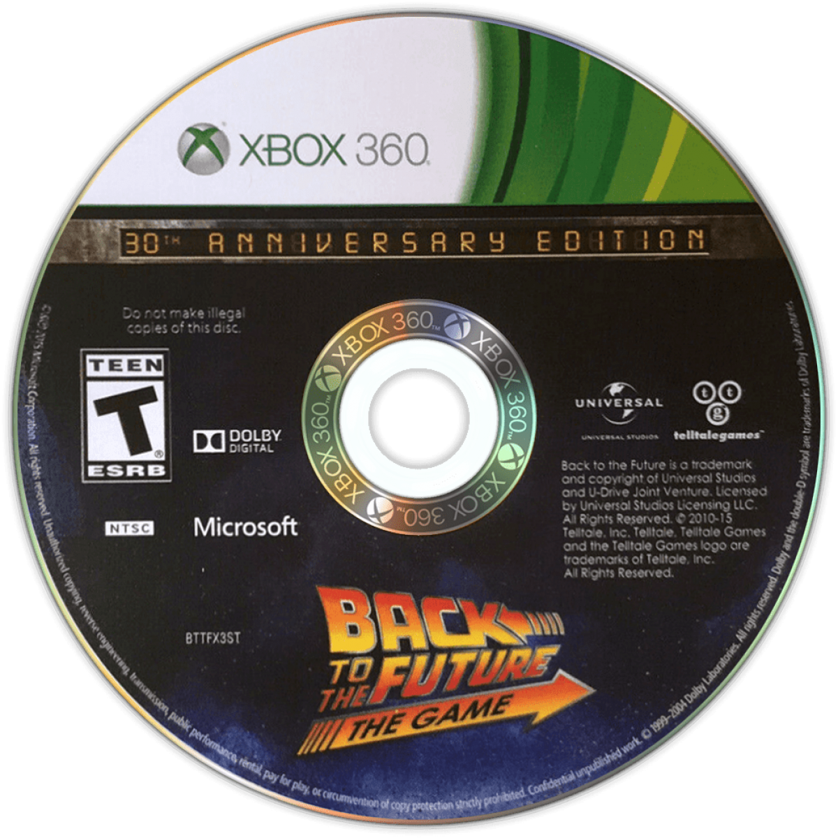 Back to the Future: The Game – 30th Anniversary Edition disc for Xbox 360 (X360) graphic adventure video game