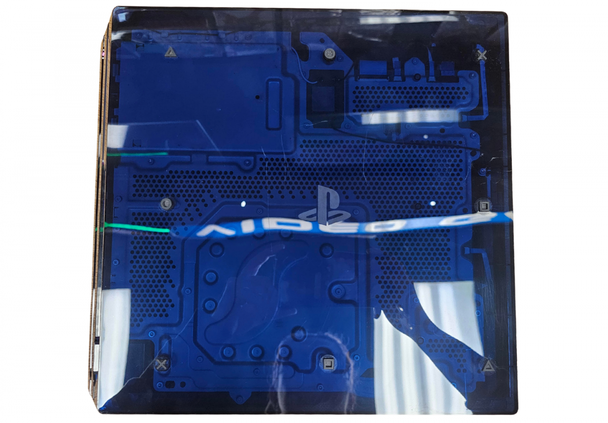 PS4 2TB 500 Million Limited Edition In Box Good Condition PlayStation 4 PS4 gaming console featuring 2TB storage translucent blue limited edition design matching DualShock 4 controller in box presentation powerful home gaming system Sony PlayStation hardware and collectible gaming appeal console bottom