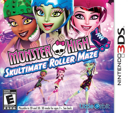 Monster High: Skultimate Roller Maze cover art for Nintendo 3DS (3DS) roller-skating racing video game