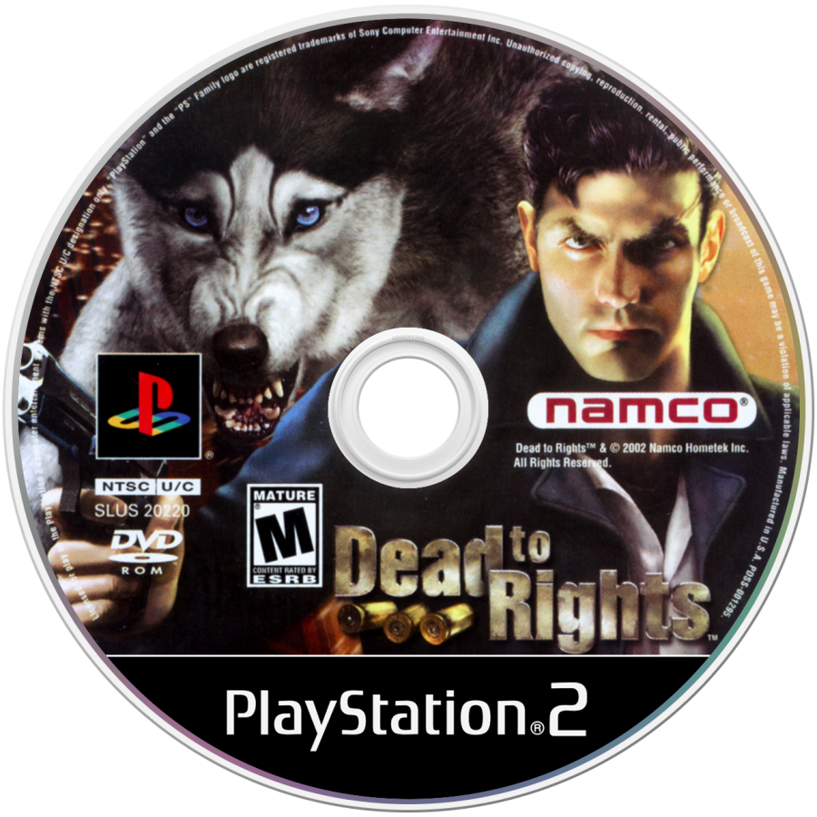 Dead to Rights disc art for Playstation 2 (PS2) video game