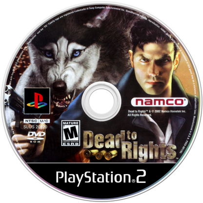 Dead to Rights disc art for Playstation 2 (PS2) video game
