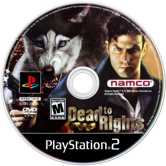 Dead to Rights disc art for Playstation 2 (PS2) video game