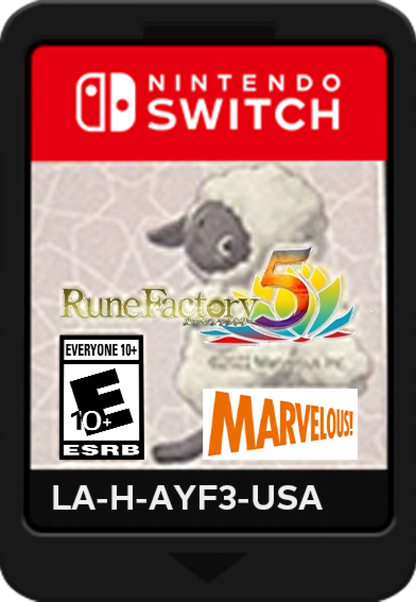 Rune Factory 5 Nintendo Switch NS for role playing simulation video game fans featuring farming life simulation action RPG combat monster taming crafting fishing relationship building town management fantasy adventure character progression collectible gaming appeal game cartridge 