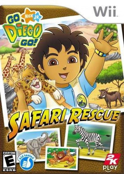 Go, Diego, Go: Safari Rescue – Nintendo Wii (Wii) educational adventure platformer cover art for video game