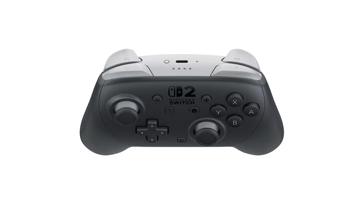 Nintendo Switch 2 Pro Controller Nintendo Switch 2 NS2 official wireless gaming controller featuring ergonomic design precision analog sticks responsive buttons HD rumble motion controls wireless connectivity rechargeable battery and enhanced Nintendo Switch 2 gameplay compatibility premium Nintendo gaming accessory collectible controller hardware appeal from above