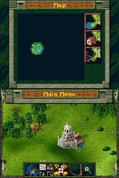 The Settlers gameplay for Nintendo DS (DS) strategy simulation video game