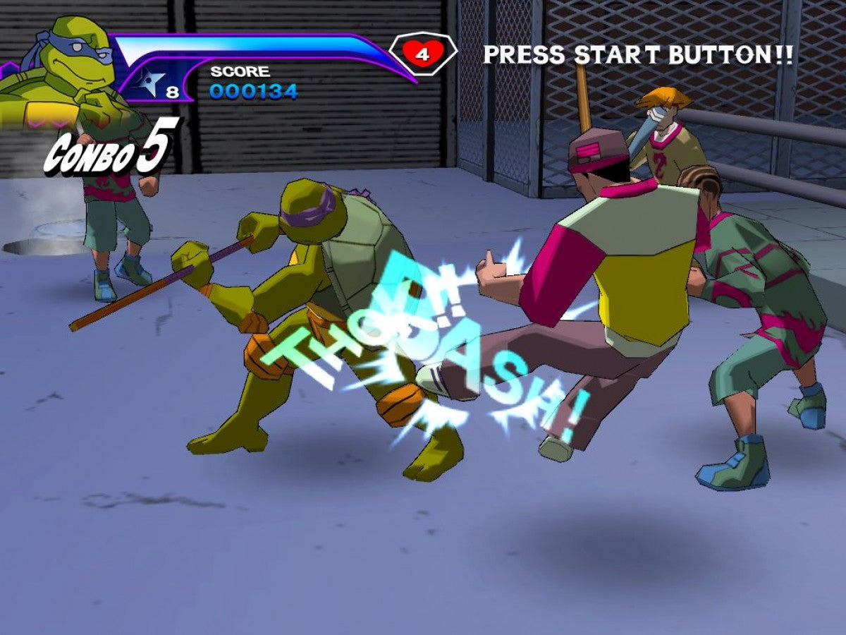 Teenage Mutant Ninja Turtles – PlayStation 2 (PS2) video game gameplay, action beat 'em up.