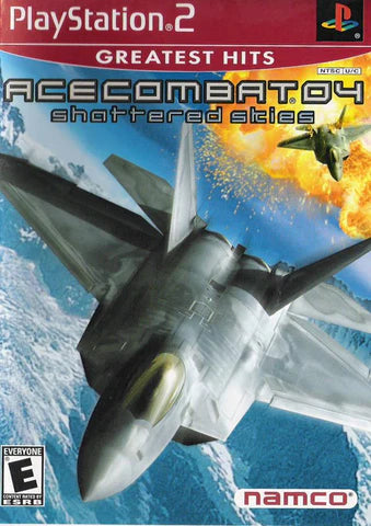 Ace Combat 04: Shattered Skies PS2 flight combat video game cover art.