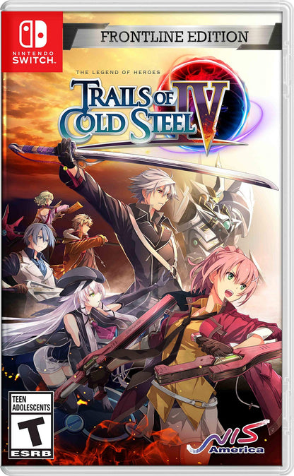 The Legend of Heroes: Trails of Cold Steel IV [Frontline Edition] cover art for Nintendo Switch (NS) role-playing video game. 