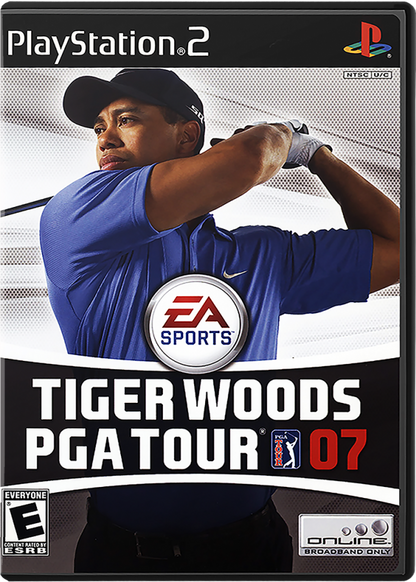 Tiger Woods PGA Tour 07 – PlayStation 2 (PS2) video game cover image, golf sports simulation.