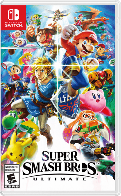Super Smash Bros Ultimate cover art for Nintendo Switch fighting game