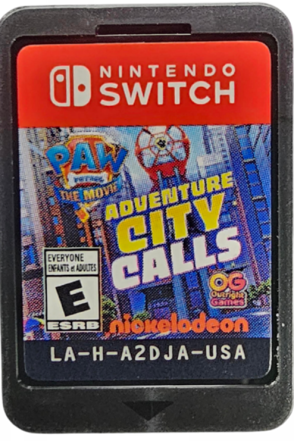 PAW Patrol The Movie Adventure City Calls Nintendo Switch NS video game featuring action adventure gameplay Ryder and PAW Patrol pups Adventure City exploration rescue missions platforming challenges puzzle solving collectible treats heroic missions Chase Marshall Skye and friends family friendly gameplay colorful environments and classic Nintendo Switch gaming retro video game collection collectible gaming appeal game cartridge