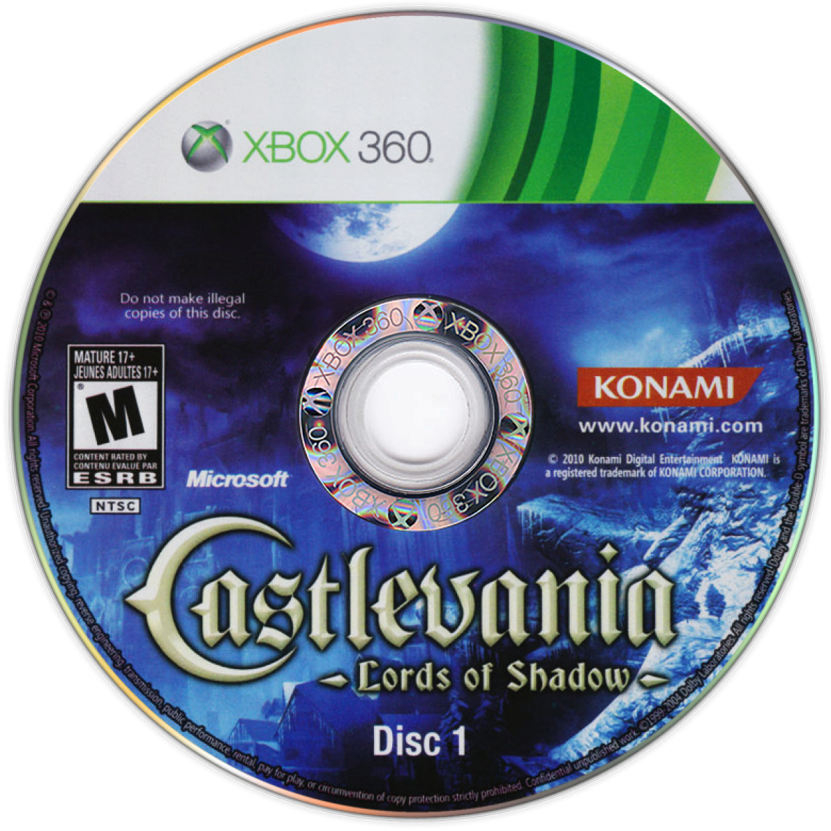 Castlevania Lords of Shadow for Xbox 360 action adventure video game featuring epic gothic storytelling cinematic combat dark fantasy environments and iconic Konami vampire hunting franchise experience disc