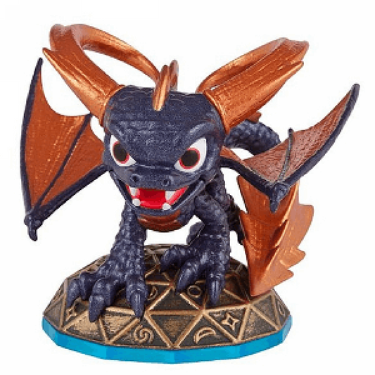 Mega Ram Spyro Series 3 Skylanders Swap Force figure, powerful purple dragon with curved ram horns, orange wings and muscular stance, fire element character in attack pose, detailed collectible toy on portal base from Skylanders Swap Force series