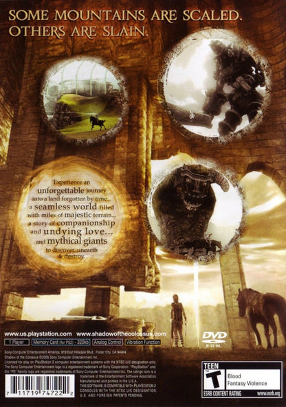 Shadow of the Colossus [Greatest Hits] back cover art for Playstation 2 (PS2) video game