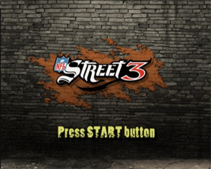 NFL Street 3 PlayStation 2 PS2 for arcade style football video game fans featuring fast paced street football action NFL players trick moves aggressive tackles special moves team customization game modes multiplayer competition urban football environments and classic EA Sports gameplay collectible gaming appeal title screen
