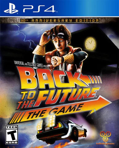 Back to the Future: The Game 30th Anniversary cover art for PlayStation 4 (PS4) adventure story-driven video game