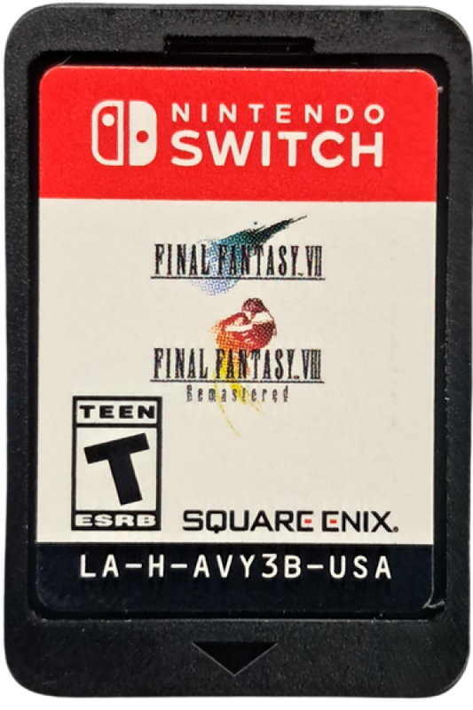Final Fantasy VII and VIII Remastered Twin Pack Nintendo Switch inspired design featuring classic JRPG adventure collection aesthetic iconic characters epic turn based combat enhanced visuals deep emotional storytelling sprawling worlds and legendary fantasy sci fi journeys presentation cartridge