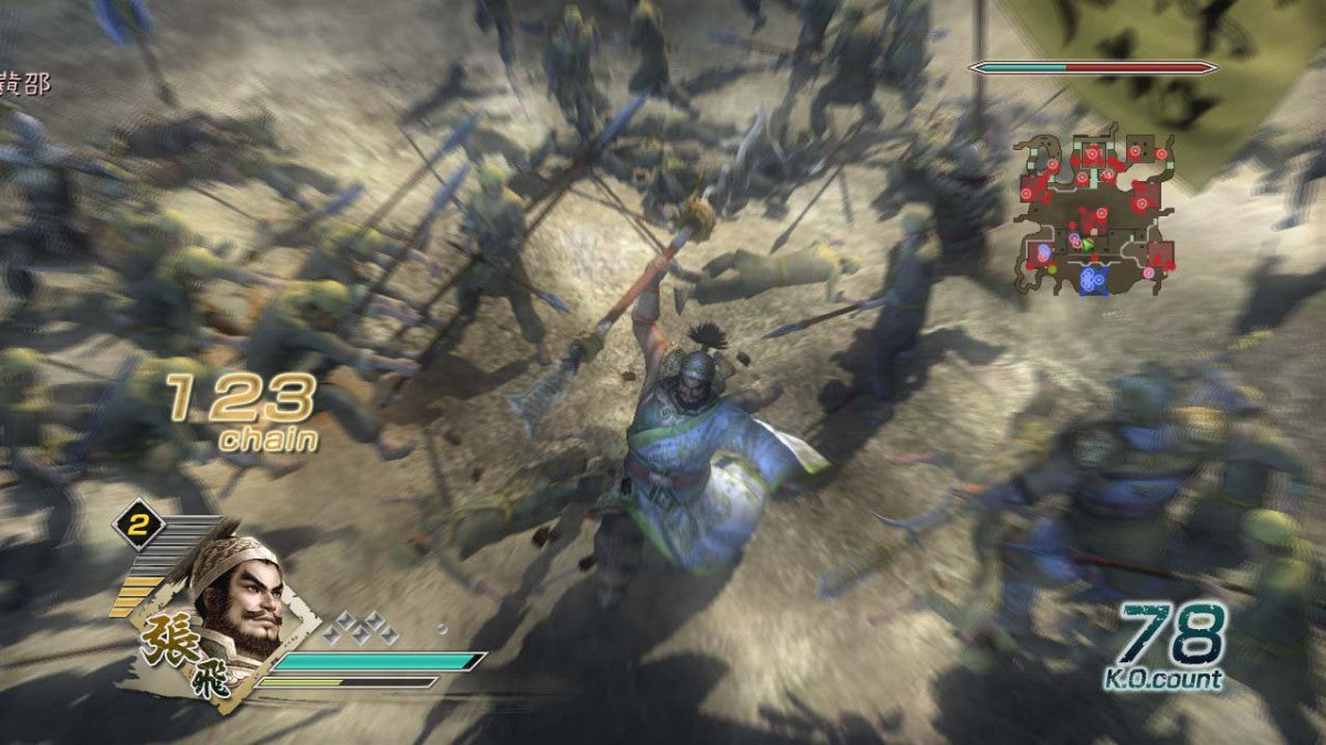 Dynasty Warriors 6 Xbox 360 game featuring large scale hack and slash combat historical Three Kingdoms storyline playable officers Musou attacks open battlefield maps and fast paced action gameplay by Koei gameplay