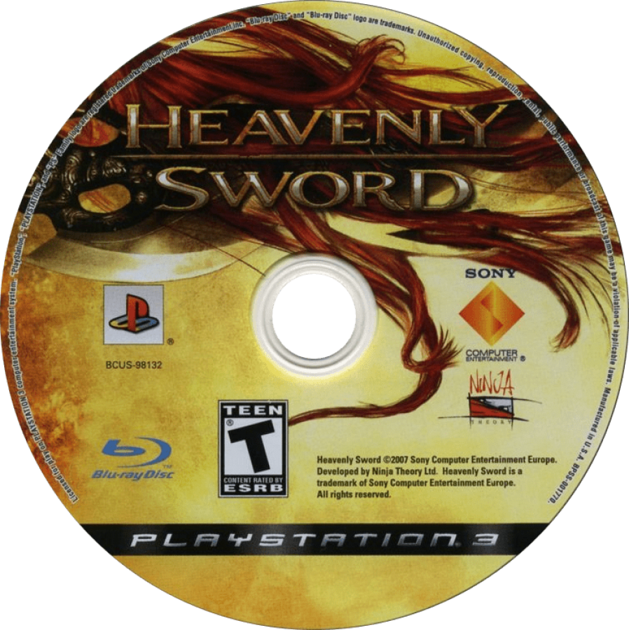 Heavenly Sword disc for PlayStation 3 (PS3) video game