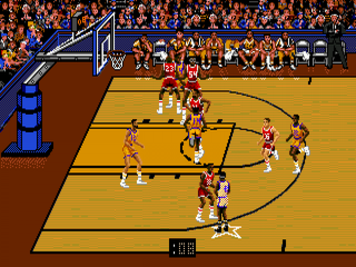 Bulls vs Lakers and the NBA Playoffs gameplay for Sega Genesis (GEN) video game