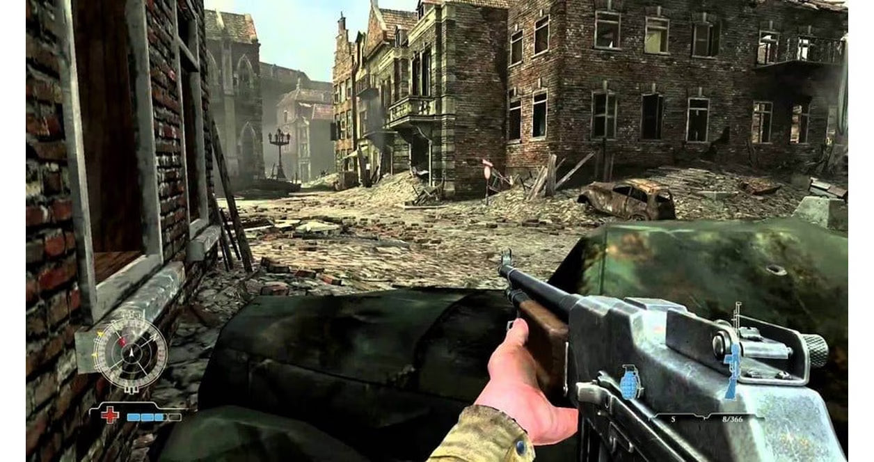 Medal of Honor: Frontline Platinum Hits for Xbox (XBOX) at Gamers INC, featuring an intense cinematic World War II campaign including the iconic D-Day landing at Omaha Beach for a definitive first-person shooter experience gameplay screenshot
