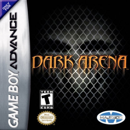Dark Arena Game Boy Advance GBA video game featuring first person shooter gameplay futuristic arena combat weapon battles enemy encounters action packed missions sci fi environments and classic handheld gaming retro video game collection collectible gaming appeal cover art 