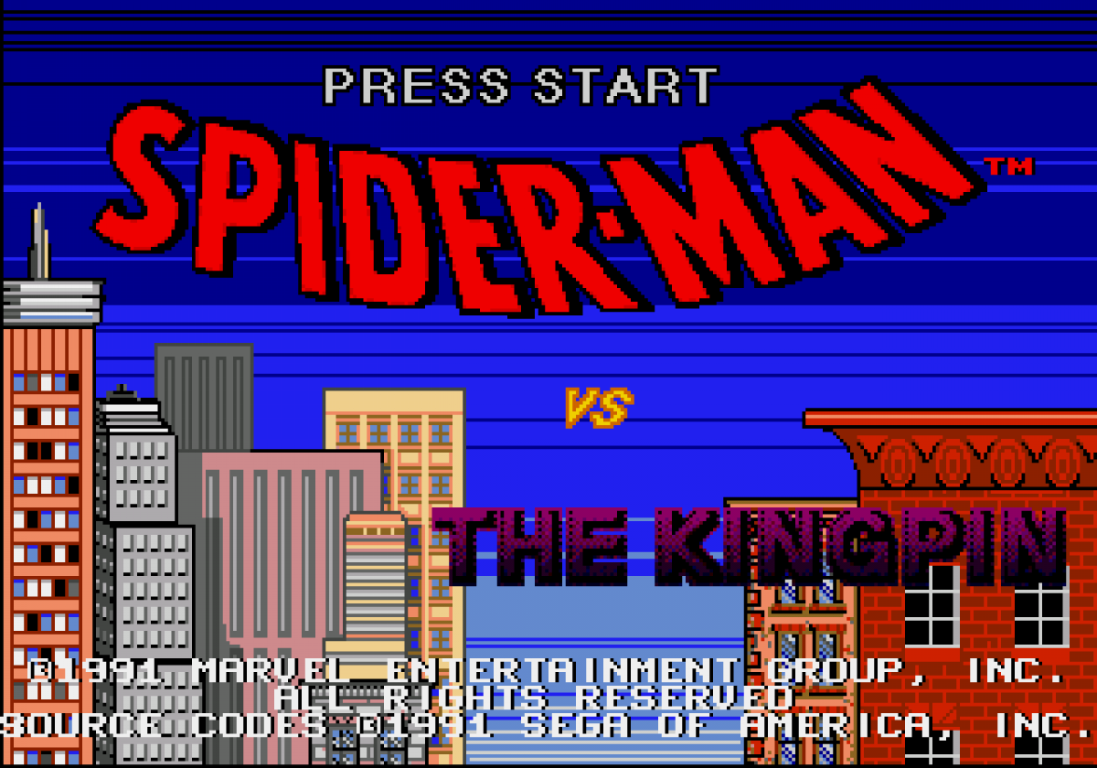 Spider-Man Sega Genesis retro video game action platformer title screen