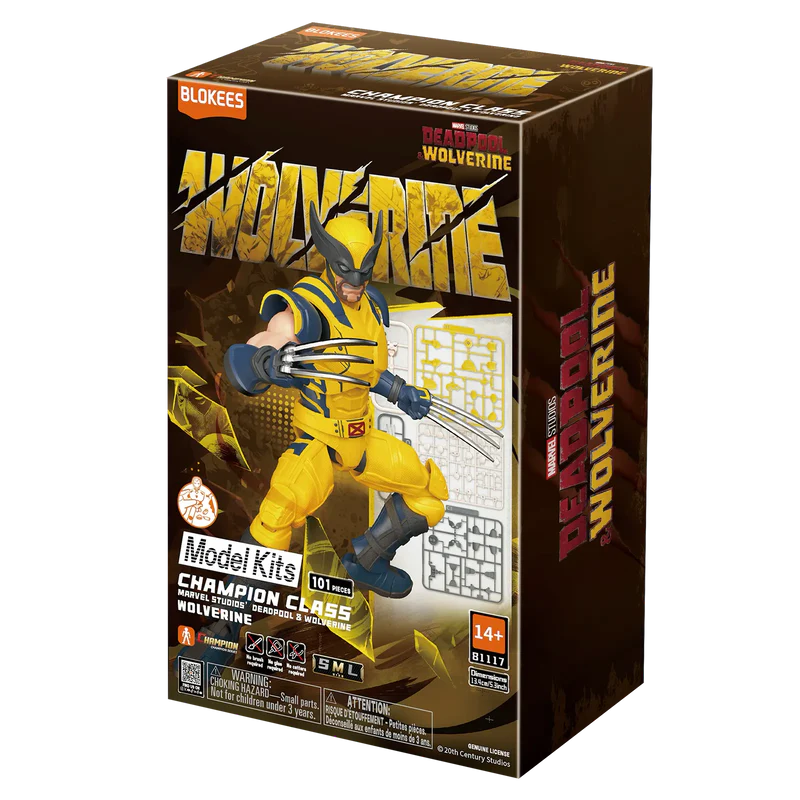 Blokees Marvel Deadpool and Wolverine Champion Class 05 Wolverine Model Kit featuring Marvel inspired Wolverine character design collectible buildable figure articulated display model detailed craftsmanship superhero collectible hobby kit and collectible gaming appeal