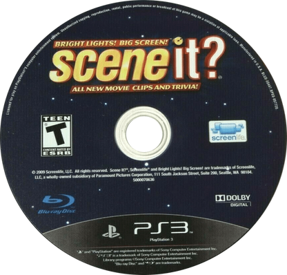 Scene It! Bright Lights! Big Screen! disc art for PlayStation 3 (PS3) video game