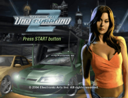 Need for Speed Underground 2 PS2 Sony PlayStation 2 street racing game open world driving tuner cars customization drift racing night city EA Black Box arcade racing multiplayer PlayStation 2 software video game title title