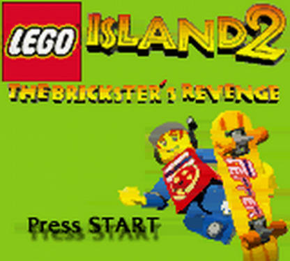 Lego Island 2: Brickster’s Revenge Game Boy Color action-adventure video game title screen